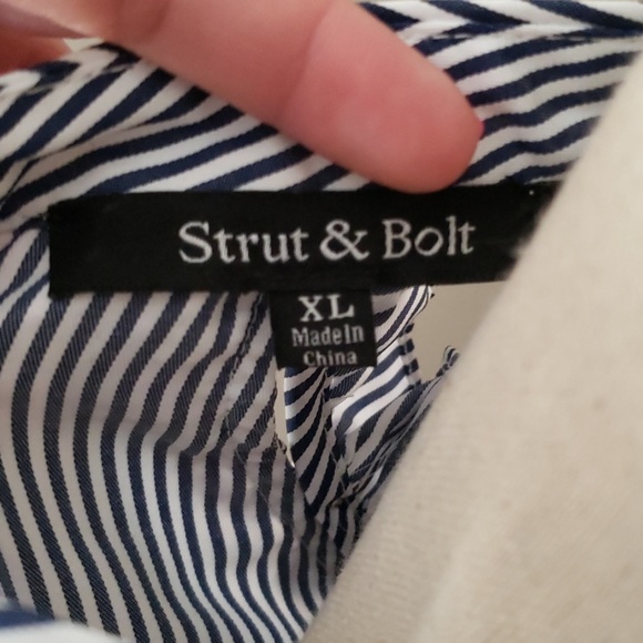 Striped Ruffle Cold Shoulder Blouse - Picture 7 of 8